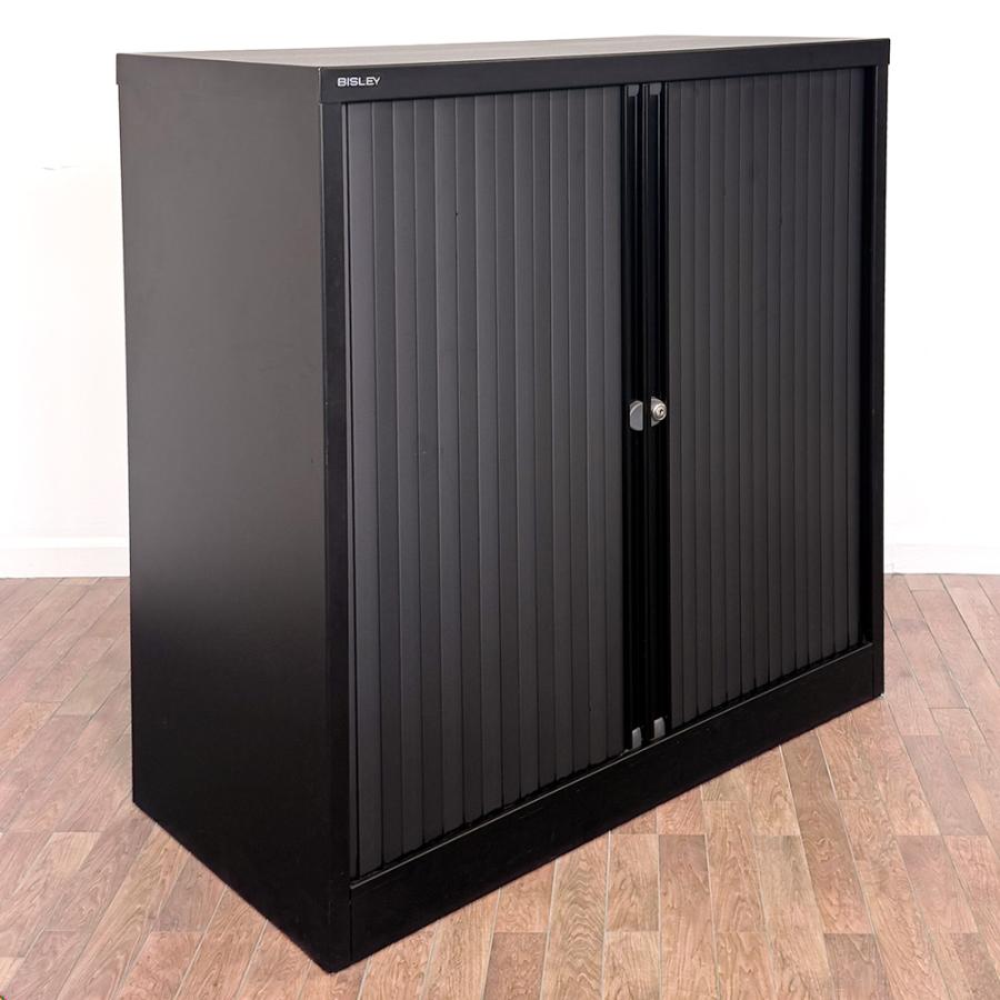 Bisley Black 1000H x 1000W Tambour Cupboard 